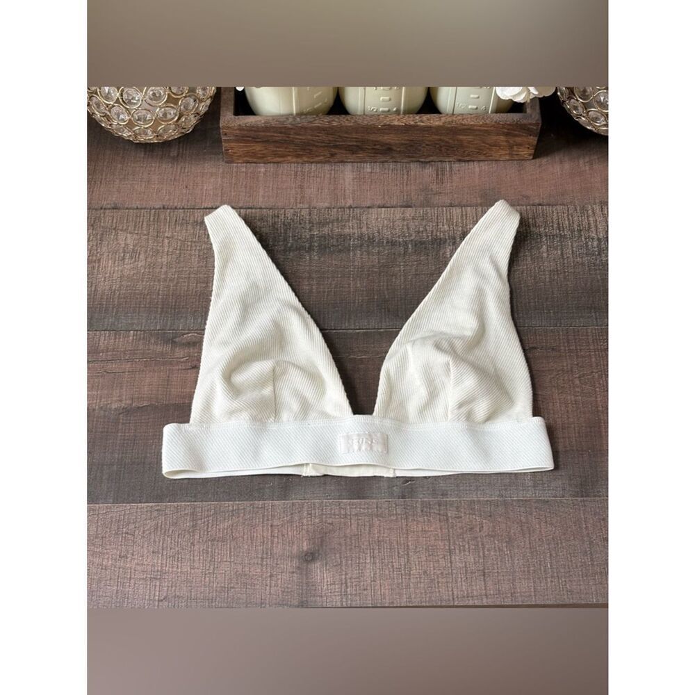 Skims Cotton Rib Plunge Bralette